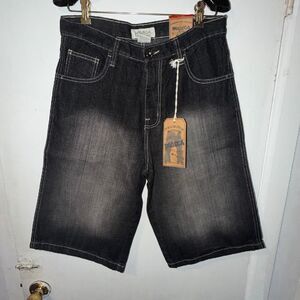 DODECA Vintage Black Acid Wash Baggy Y2K Jean Shorts-30 {NWT}